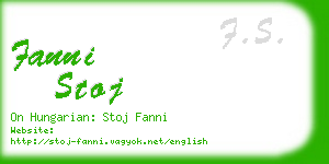 fanni stoj business card